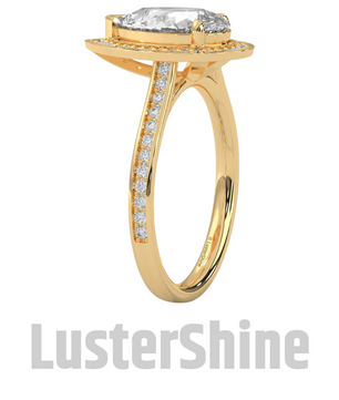 Teardrop Halo Diamond Ring – Exquisite Pear Halo Diamond Ring – 2 Carat Pear Cut Diamond Halo Ring in Gold – customize ring – made to order