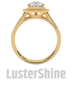 Teardrop Halo Diamond Ring – Exquisite Pear Halo Diamond Ring – 2 Carat Pear Cut Diamond Halo Ring in Gold – customize ring – made to order