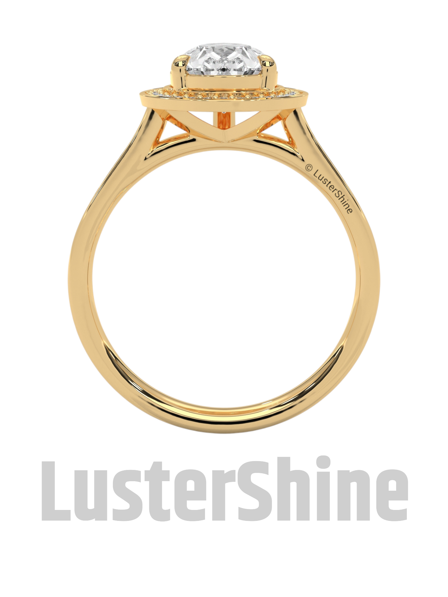 Teardrop Halo Diamond Ring – Exquisite Pear Halo Diamond Ring – 2 Carat Pear Cut Diamond Halo Ring in Gold – customize ring – made to order