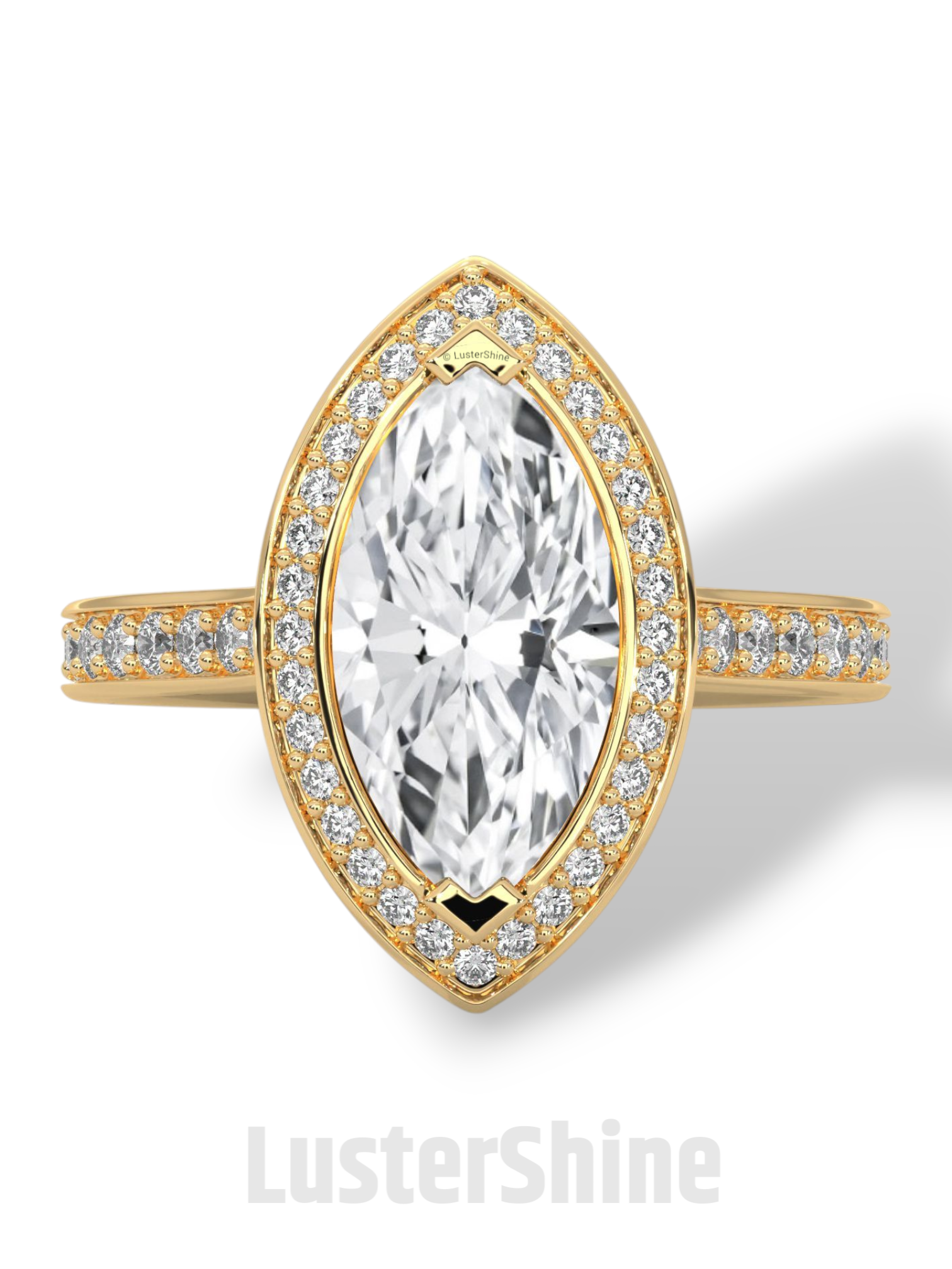 Marquise Halo Diamond Ring – 2CT Engagement Ring – 14K Gold Vintage Style Ring – Dainty Bridal Ring – Unique Marquise Cut Ring  Jewelry Gift