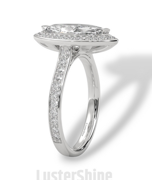 Marquise Halo Diamond Ring – 2CT Engagement Ring – 14K Gold Vintage Style Ring – Dainty Bridal Ring – Unique Marquise Cut Ring  Jewelry Gift