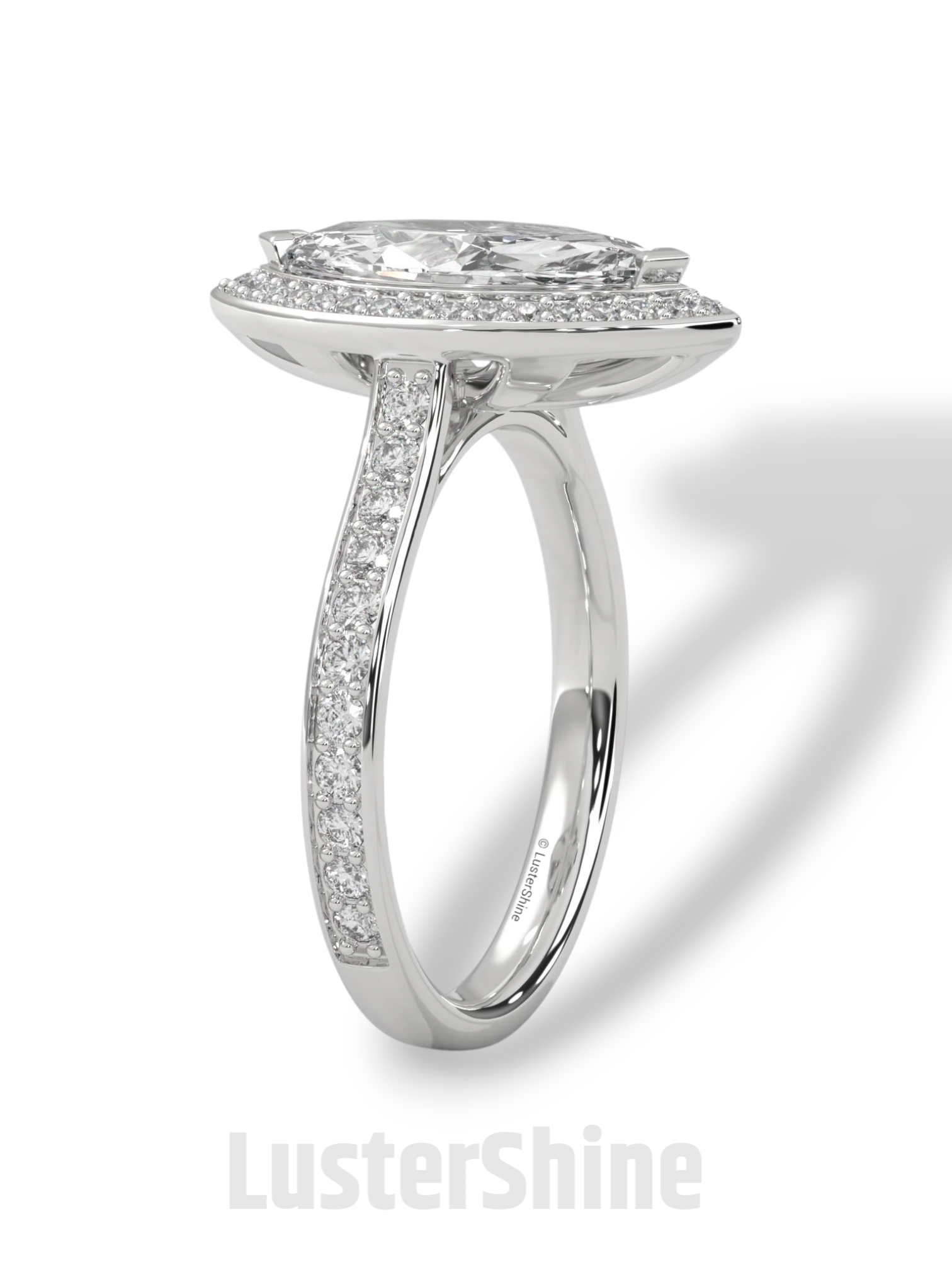 Marquise Halo Diamond Ring – 2CT Engagement Ring – 14K Gold Vintage Style Ring – Dainty Bridal Ring – Unique Marquise Cut Ring  Jewelry Gift