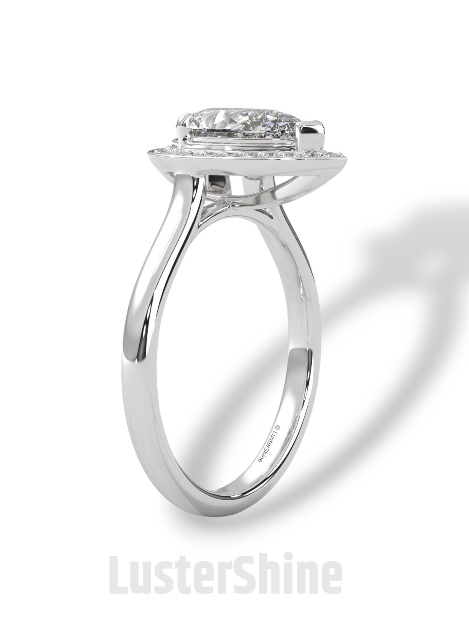 Pear Cut Engagement Ring – Teardrop Diamond Halo Ring – 14K 18K Gold Ring – Unique Bridal Ring – Moissanite Wedding Ring – Gift for Her Love