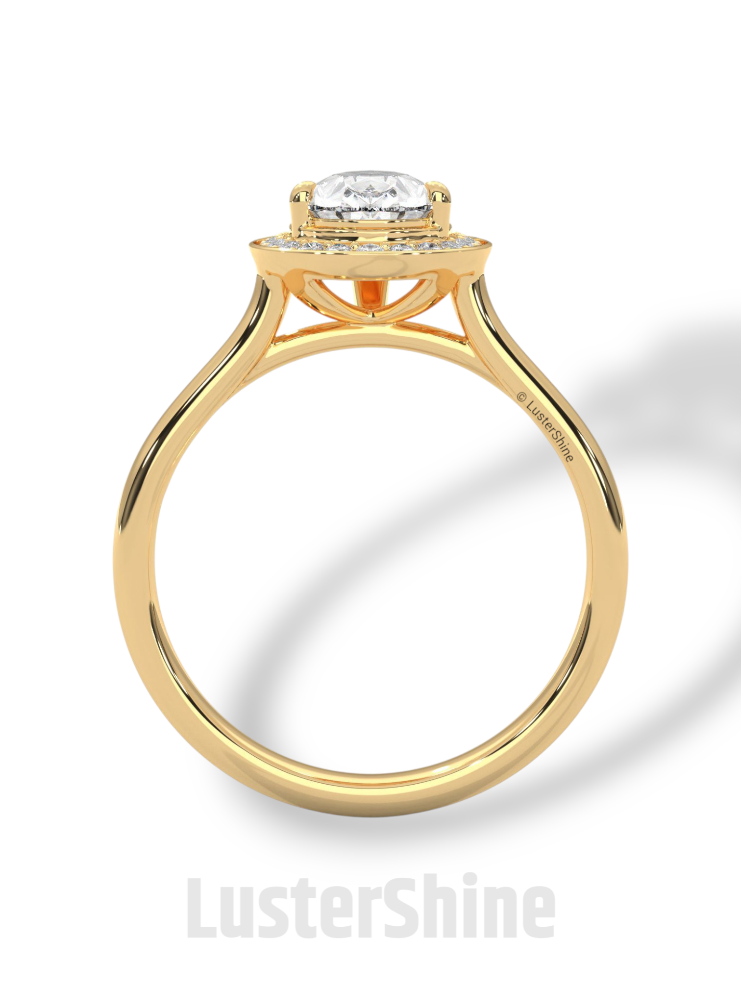 Pear Cut Engagement Ring – Teardrop Diamond Halo Ring – 14K 18K Gold Ring – Unique Bridal Ring – Moissanite Wedding Ring – Gift for Her Love