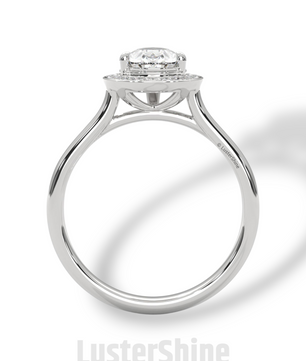 Pear Cut Engagement Ring – Teardrop Diamond Halo Ring – 14K 18K Gold Ring – Unique Bridal Ring – Moissanite Wedding Ring – Gift for Her Love