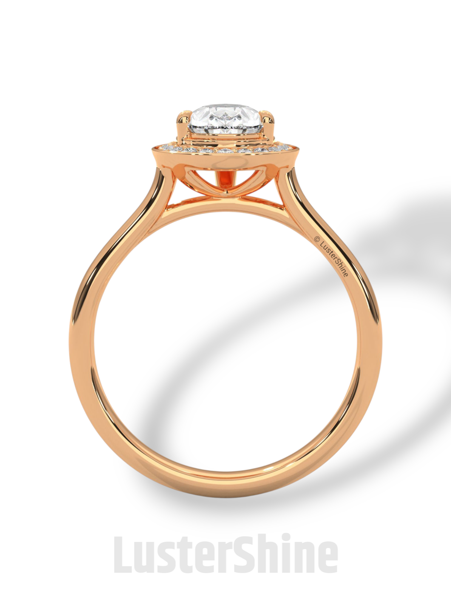 Pear Cut Engagement Ring – Teardrop Diamond Halo Ring – 14K 18K Gold Ring – Unique Bridal Ring – Moissanite Wedding Ring – Gift for Her Love