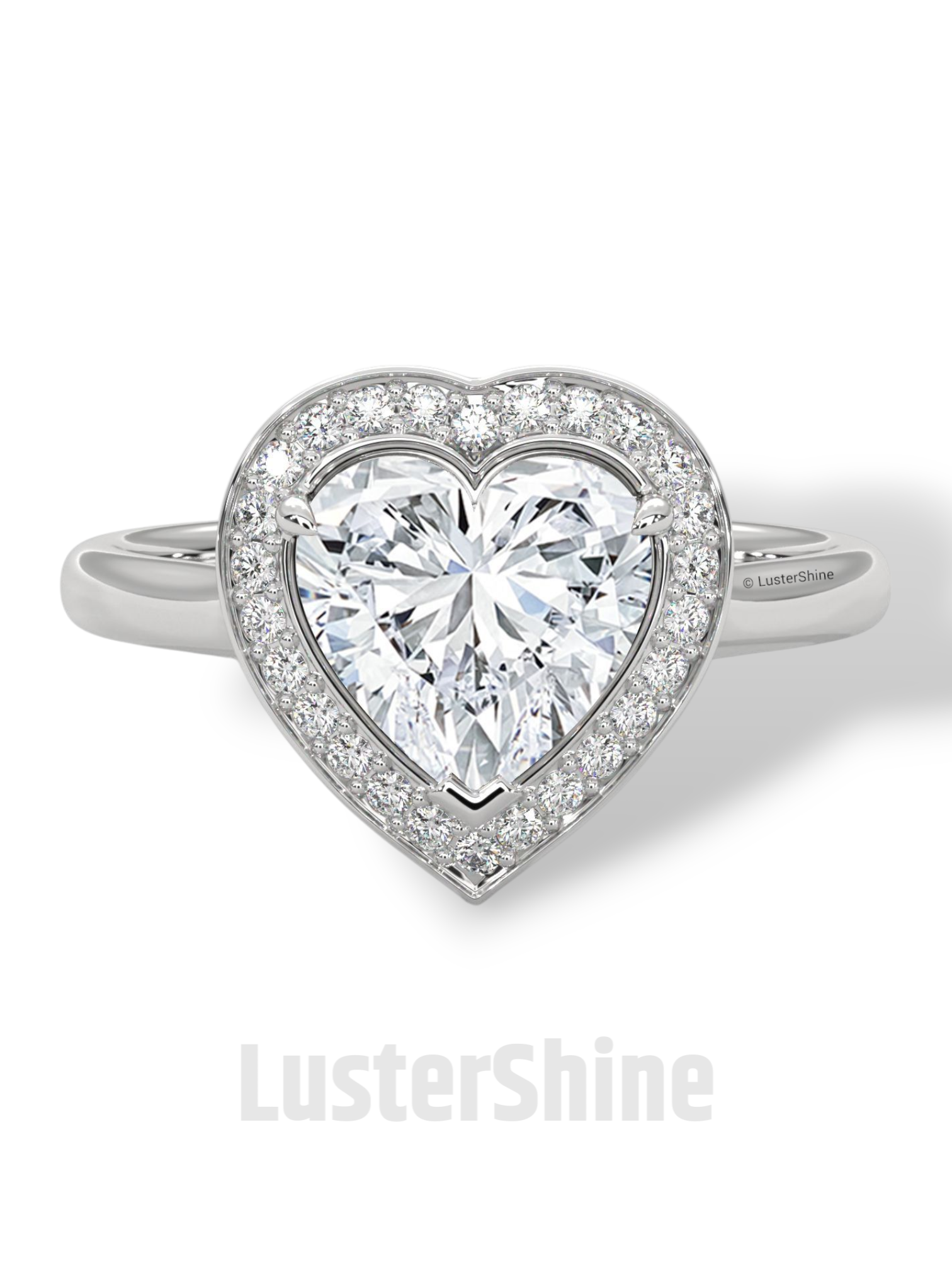 Heart Diamond Engagement Ring – 2CT Halo Heart Cut Ring – 14K 18K Gold Proposal Ring – Dainty Custom Diamond Ring – Romantic Jewelry Gift