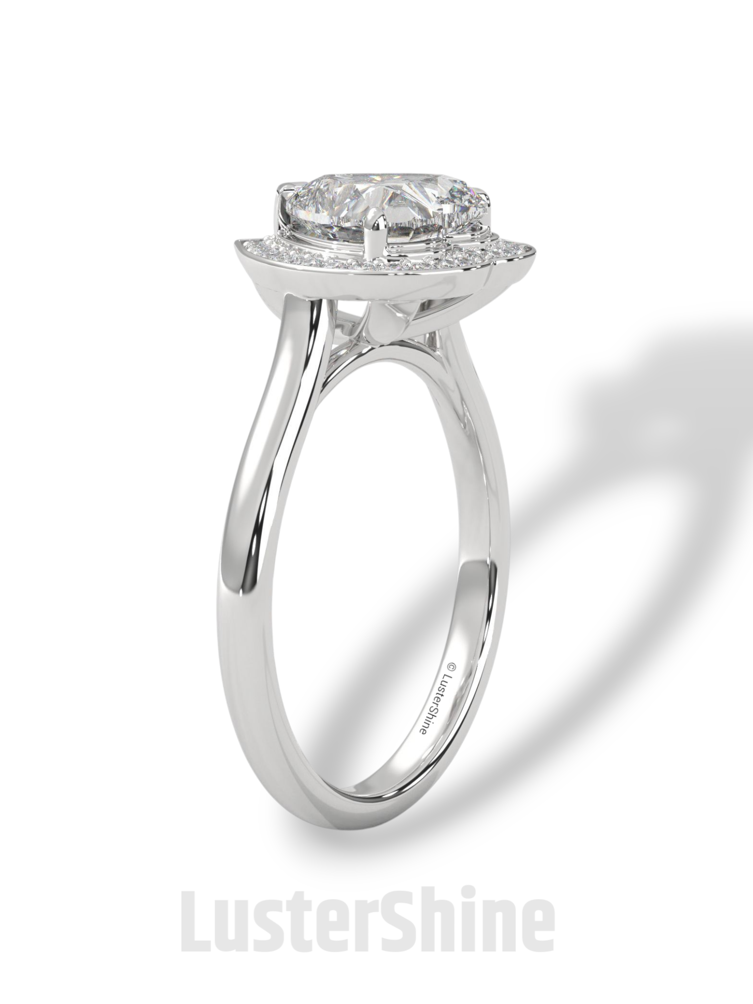 Heart Diamond Engagement Ring – 2CT Halo Heart Cut Ring – 14K 18K Gold Proposal Ring – Dainty Custom Diamond Ring – Romantic Jewelry Gift