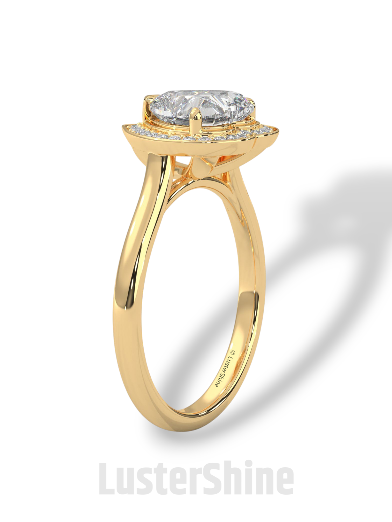 Heart Diamond Engagement Ring – 2CT Halo Heart Cut Ring – 14K 18K Gold Proposal Ring – Dainty Custom Diamond Ring – Romantic Jewelry Gift