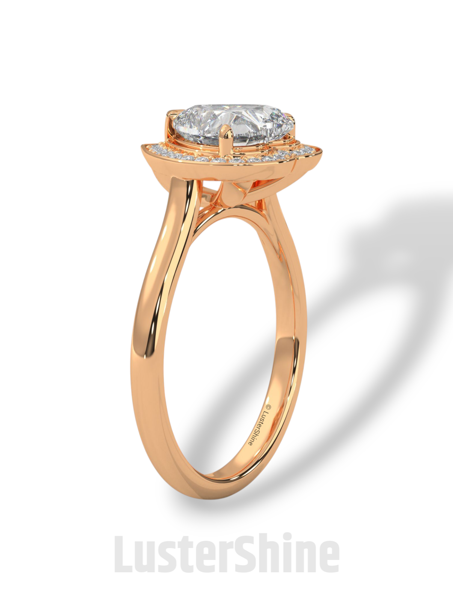 Heart Diamond Engagement Ring – 2CT Halo Heart Cut Ring – 14K 18K Gold Proposal Ring – Dainty Custom Diamond Ring – Romantic Jewelry Gift