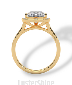 Heart Diamond Engagement Ring – 2CT Halo Heart Cut Ring – 14K 18K Gold Proposal Ring – Dainty Custom Diamond Ring – Romantic Jewelry Gift