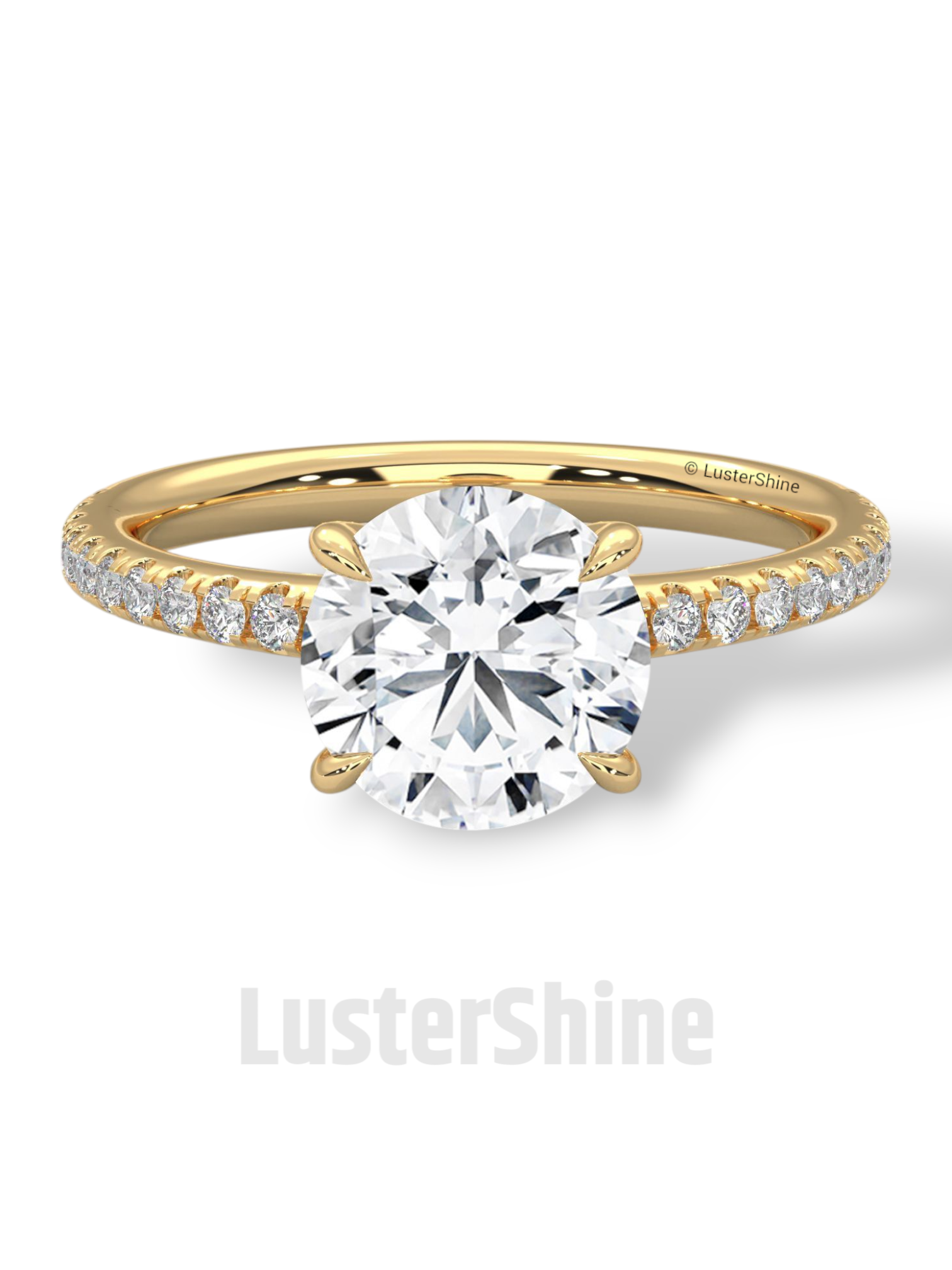 Round Diamond Engagement Ring – 2CT Solitaire Ring – 14K Gold Ring – Six Prong Classic Ring – Bridal Jewelry – Moissanite Diamond Ring Gift