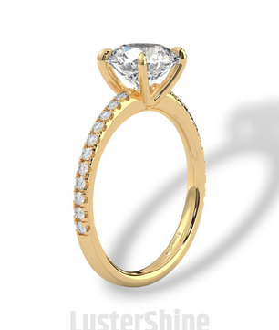 Round Diamond Engagement Ring – 2CT Solitaire Ring – 14K Gold Ring – Six Prong Classic Ring – Bridal Jewelry – Moissanite Diamond Ring Gift