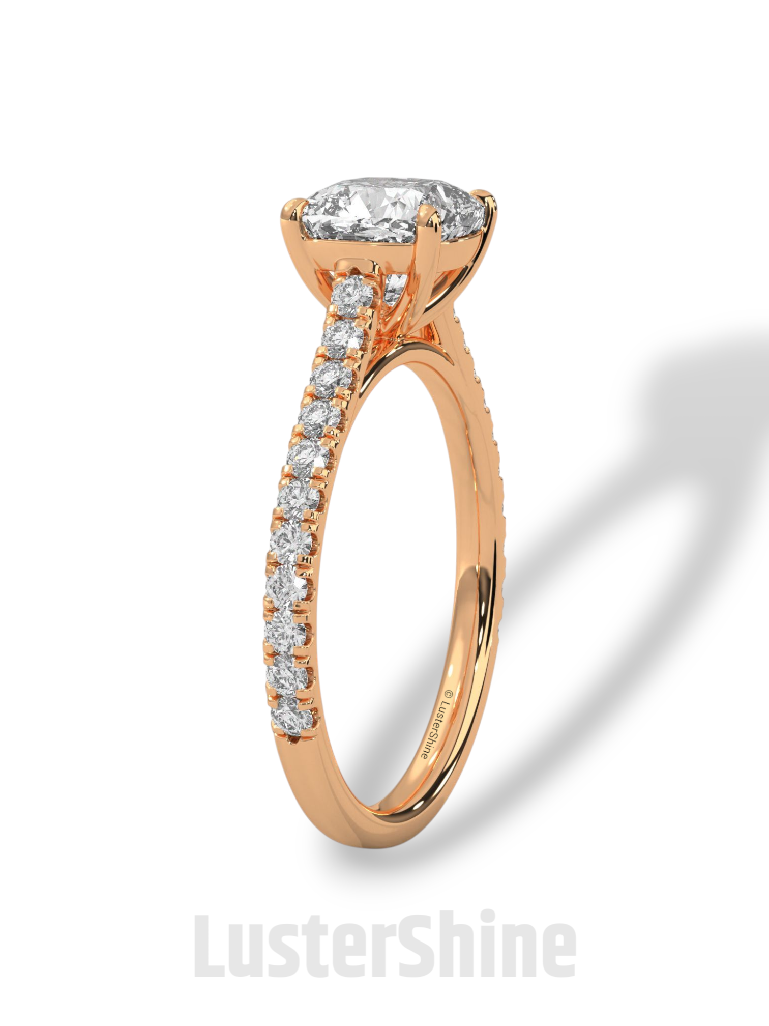 Cushion Cut Diamond Ring – Pave Engagement Ring – 14K 18K Gold Solitaire – Cushion Moissanite Ring – Dainty Gold Wedding Ring – Gift for Her