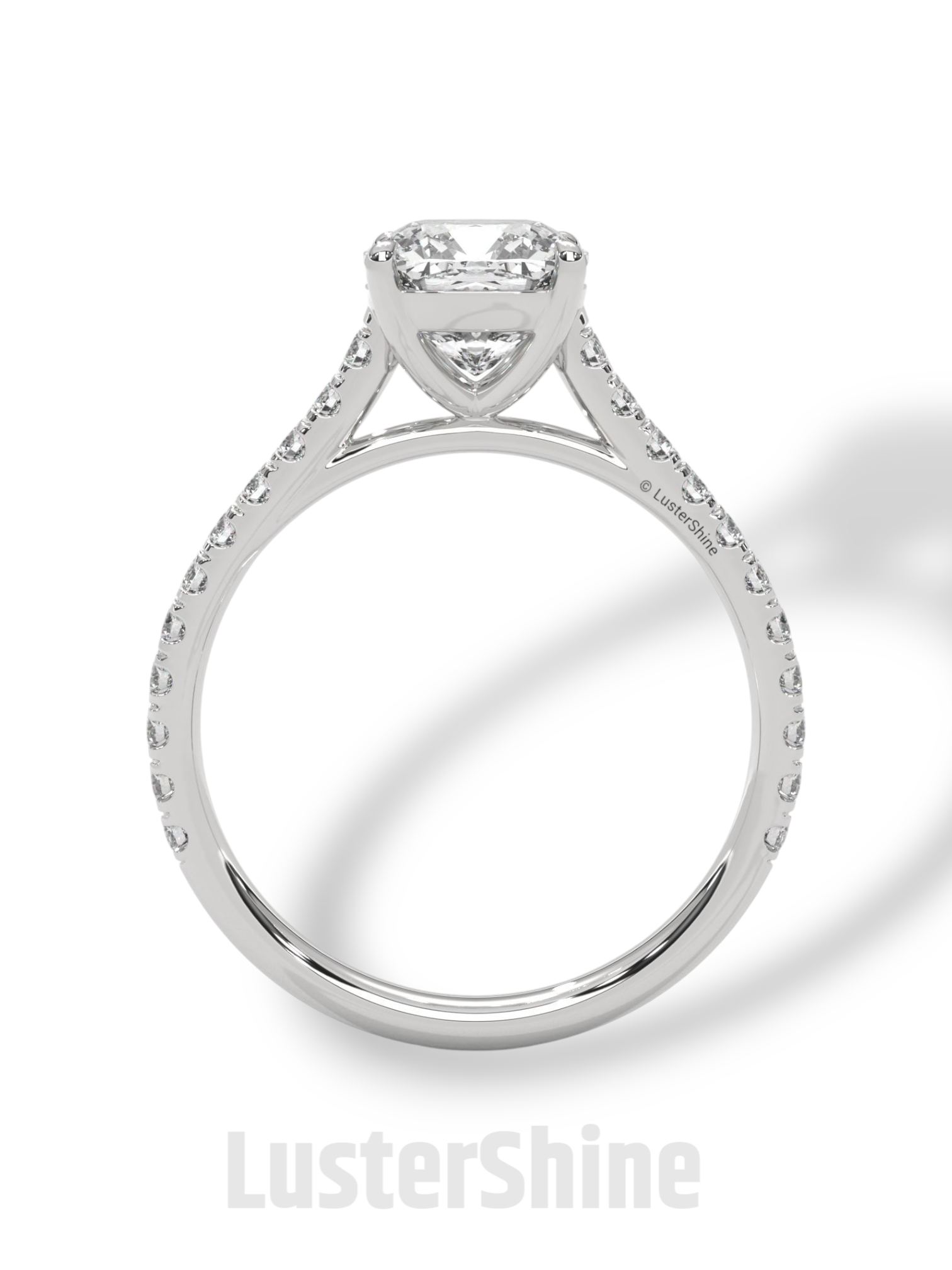 Cushion Cut Diamond Ring – Pave Engagement Ring – 14K 18K Gold Solitaire – Cushion Moissanite Ring – Dainty Gold Wedding Ring – Gift for Her
