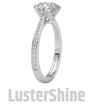 Round Solitaire Engagement Ring – Pave Diamond Band – 2 Carat Moissanite Diamond Ring –  D-F Color VVS Clarity – Custom Ring for Wife Gift
