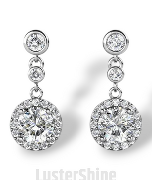 Moissanite Stud Earrings – 3 Stone Round Cut Earrings – Gold Stud Earrings for Women – Dainty Moissanite Round Cut Anniversary Gift Earrings