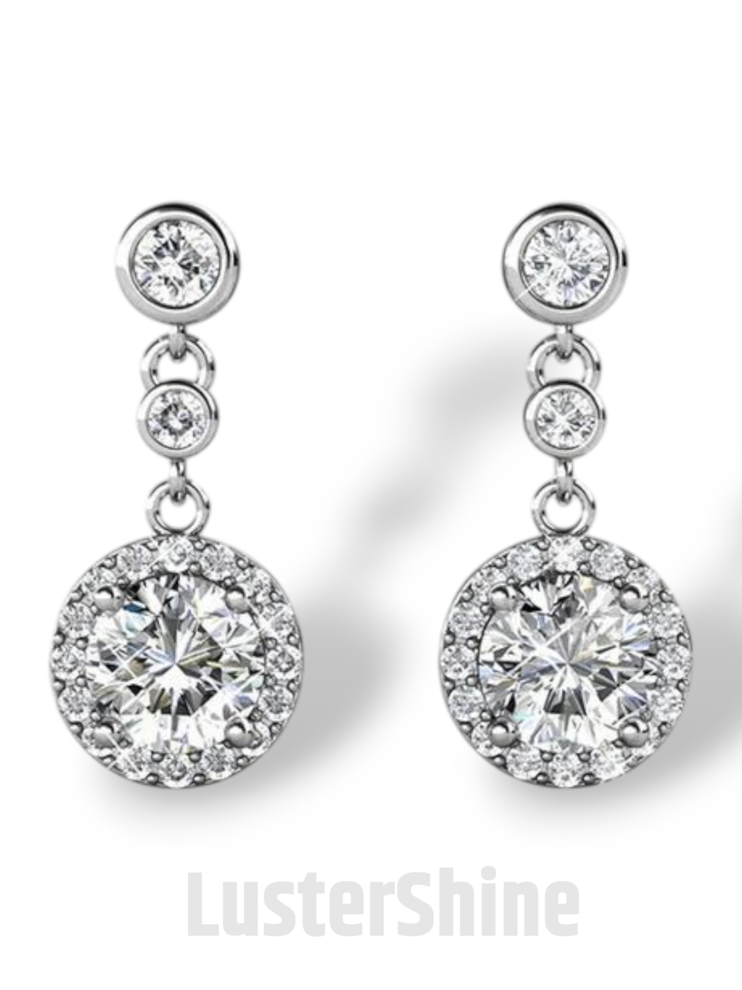 Moissanite Stud Earrings – 3 Stone Round Cut Earrings – Gold Stud Earrings for Women – Dainty Moissanite Round Cut Anniversary Gift Earrings