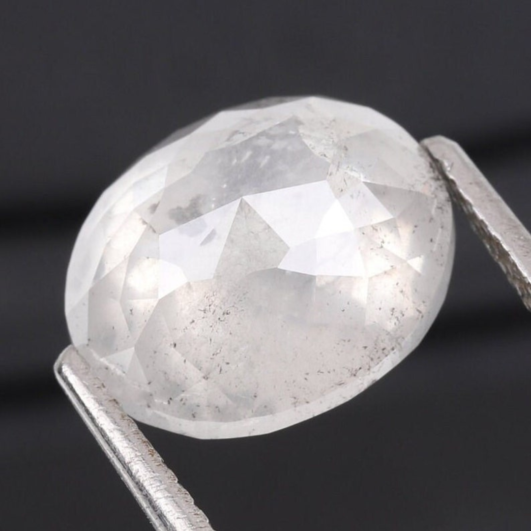 Natural Salt and Pepper 3.90 CT Oval Loose Diamond