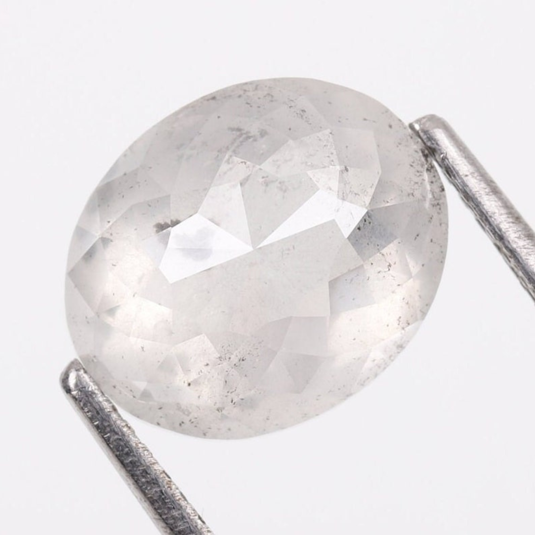 Natural Salt and Pepper 3.90 CT Oval Loose Diamond