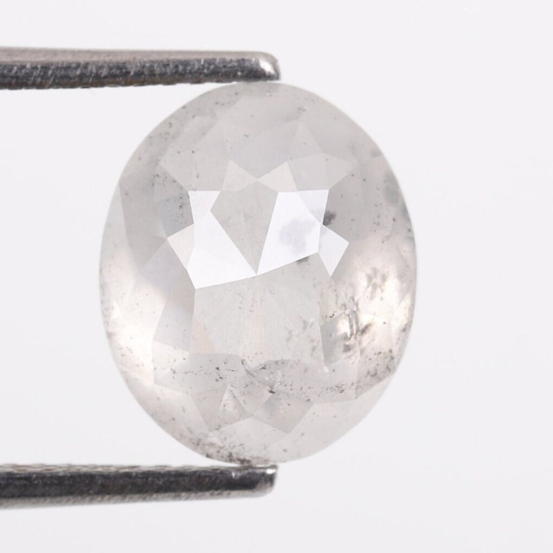 Natural Salt and Pepper 3.90 CT Oval Loose Diamond