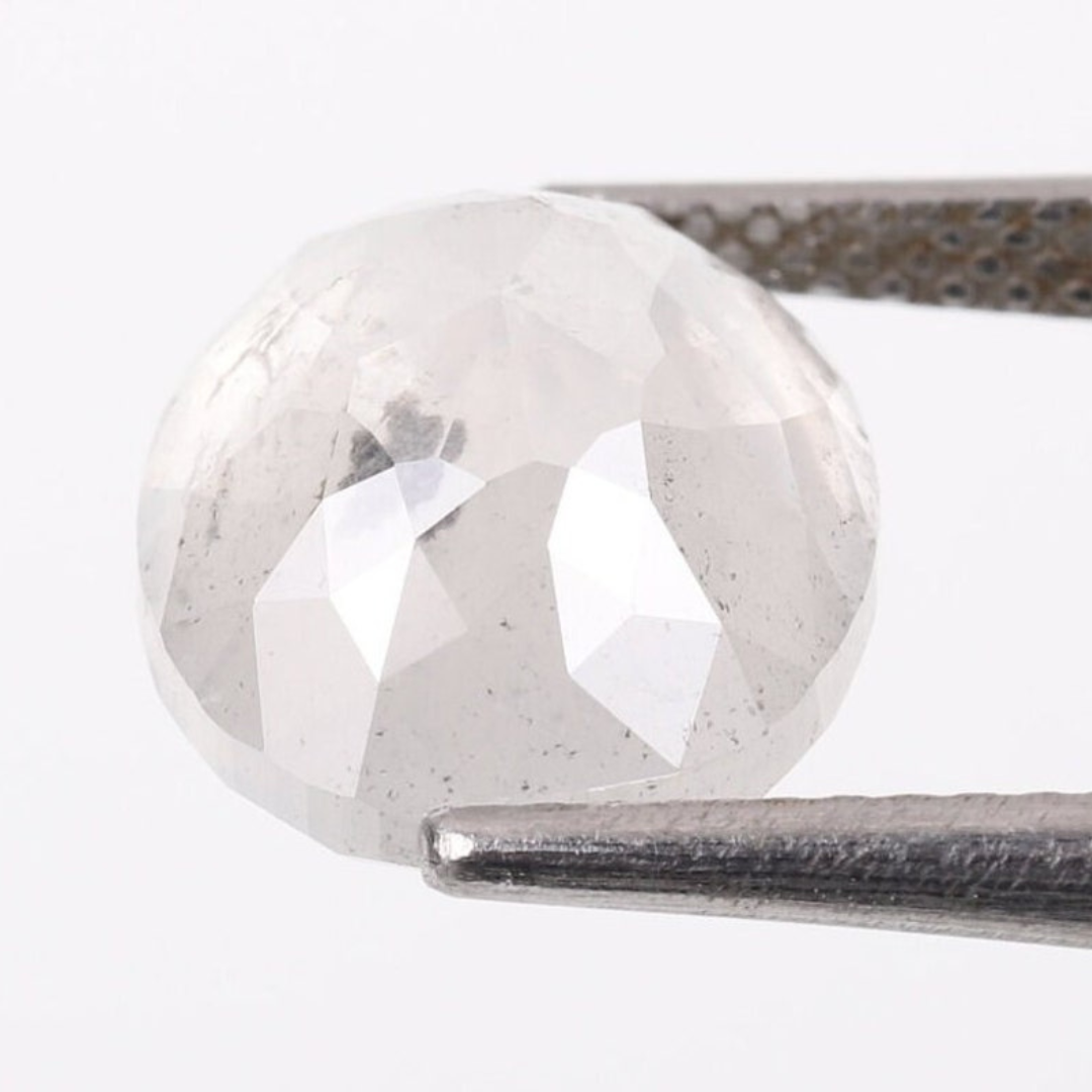 Natural Salt and Pepper 3.90 CT Oval Loose Diamond