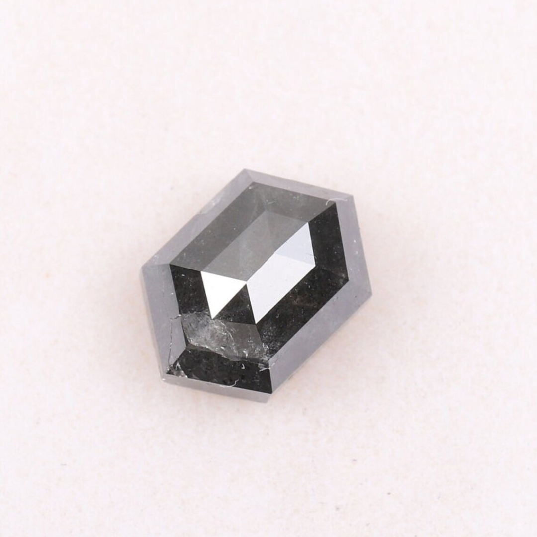 Natural Salt and Pepper 3.35 CT Hexagon Loose Diamond