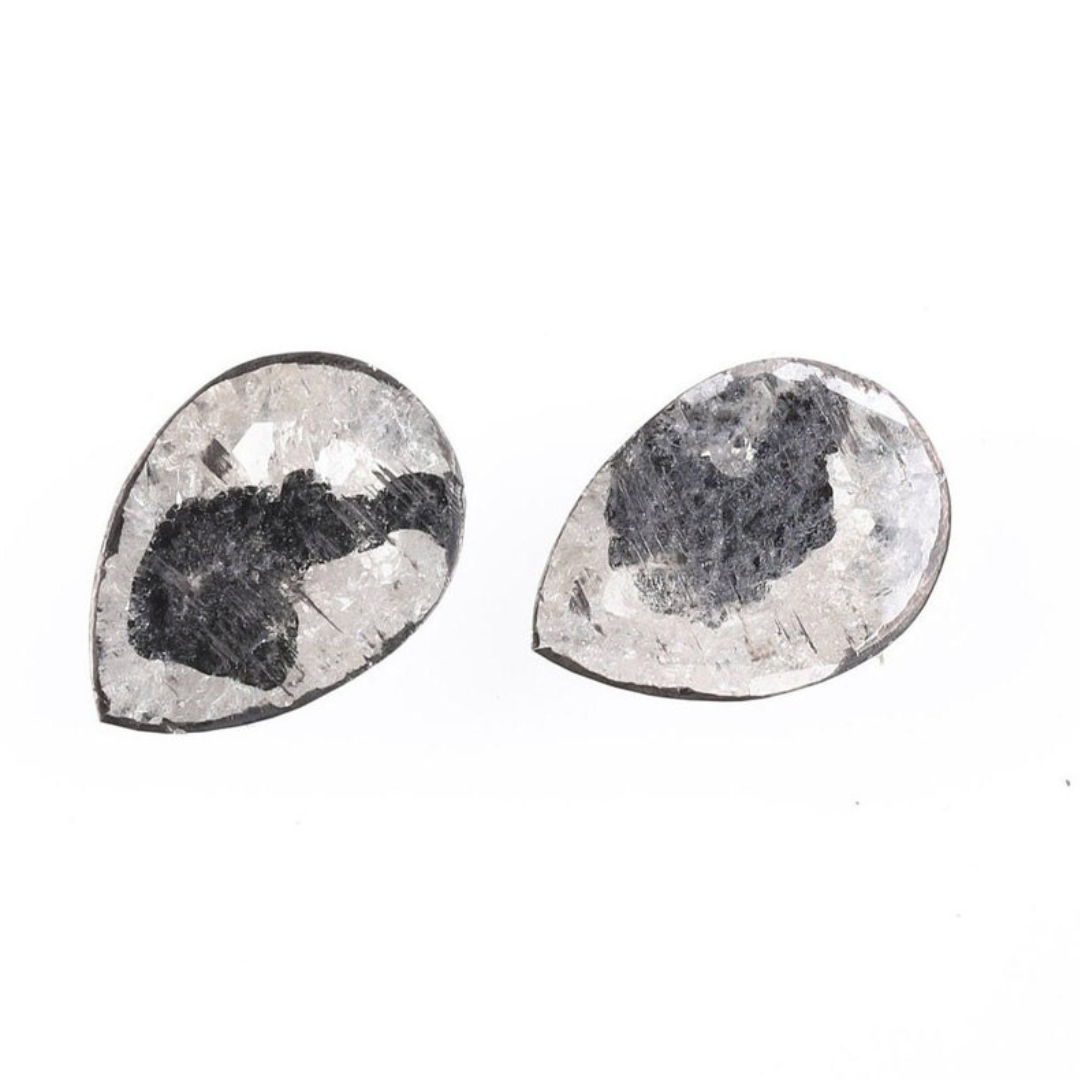 Natural Salt and Pepper 1.90 CT Pear Loose Diamond