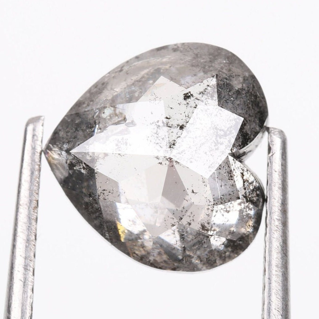 Natural Salt and Pepper 4.80 CT Heart Loose Diamond