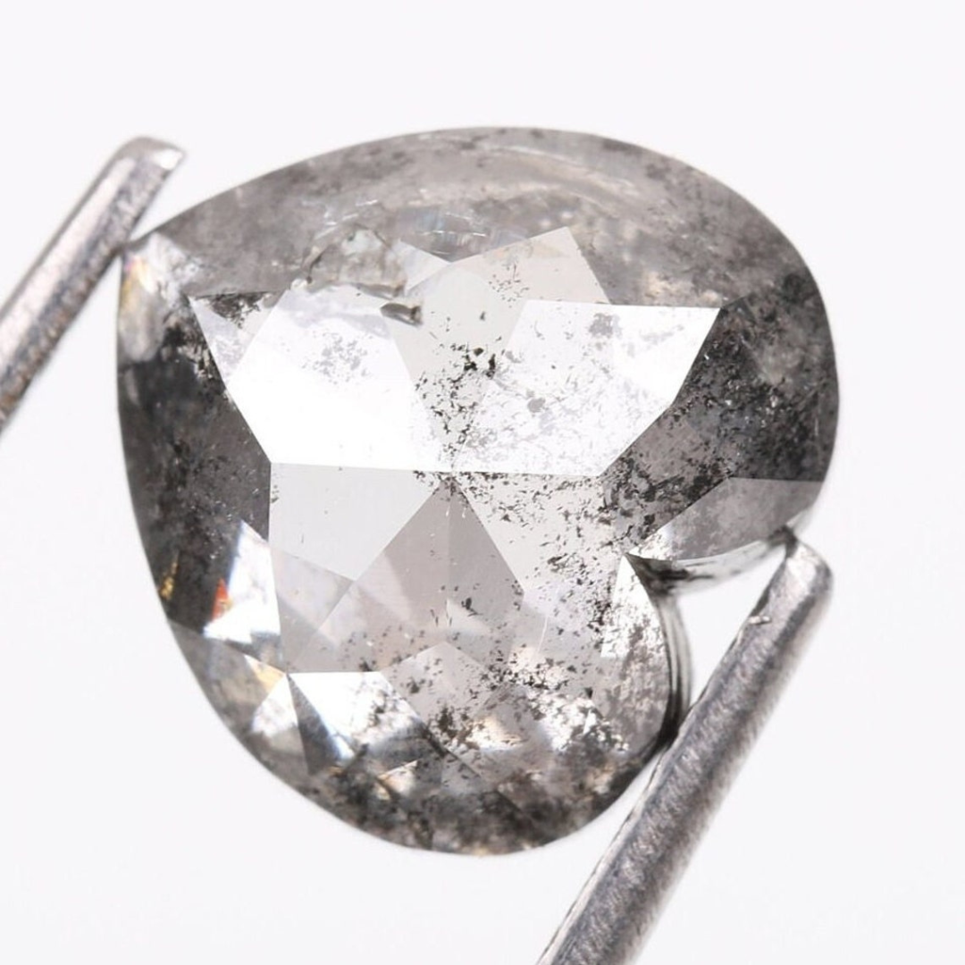 Natural Salt and Pepper 4.80 CT Heart Loose Diamond