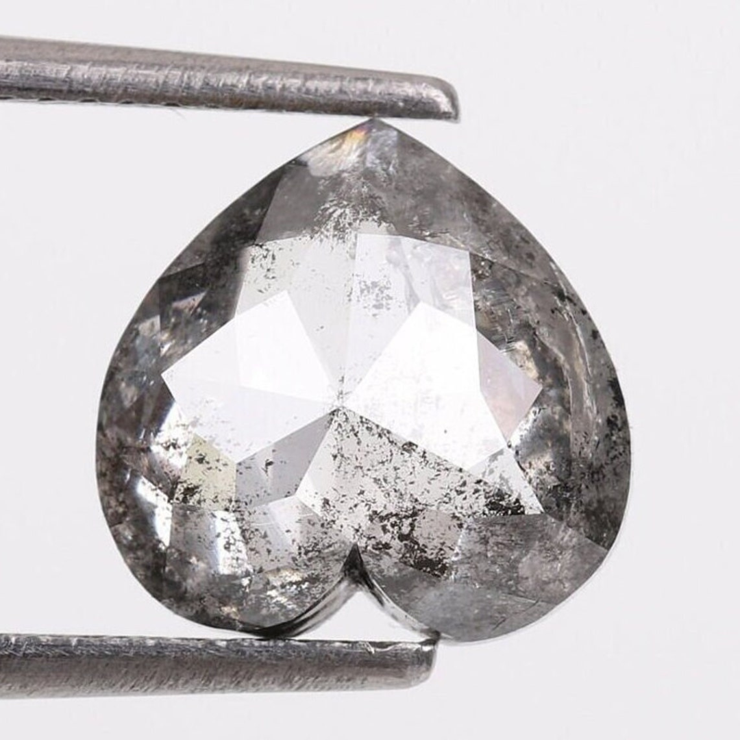 Natural Salt and Pepper 4.80 CT Heart Loose Diamond