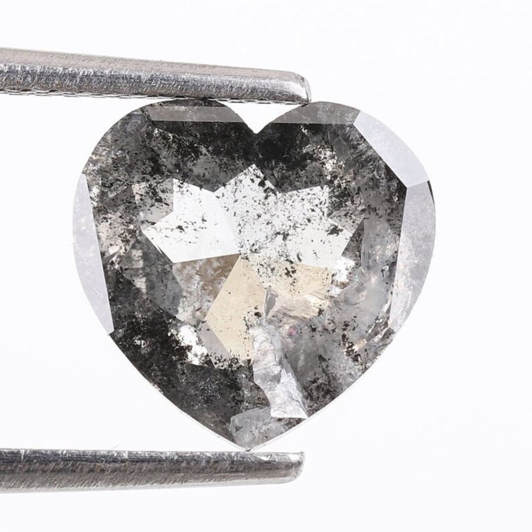 Natural Salt and Pepper 4.80 CT Heart Loose Diamond