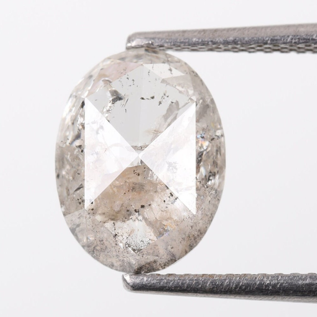 Natural Salt and Pepper 1.80 CT Oval Loose Diamond