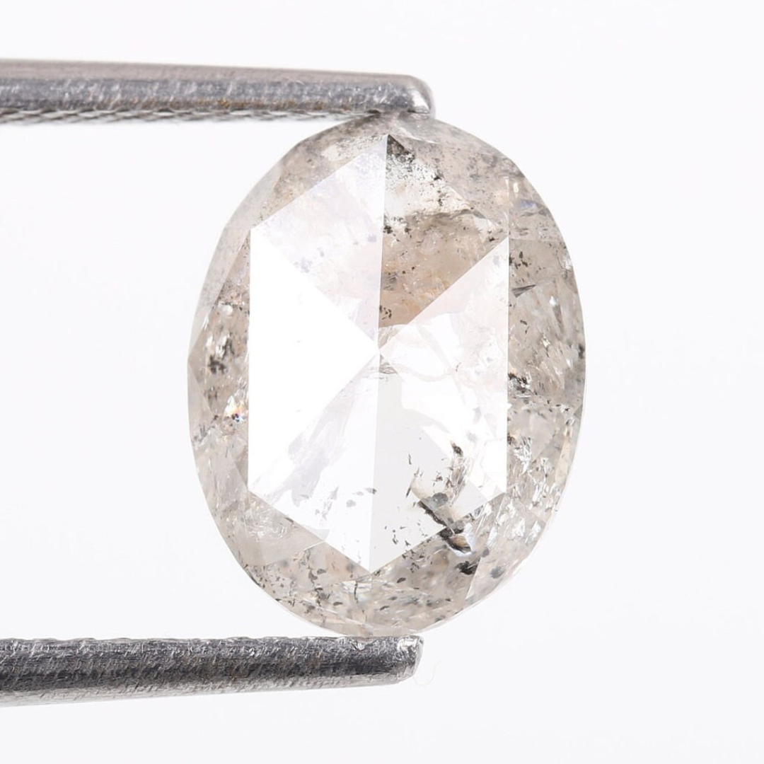 Natural Salt and Pepper 1.80 CT Oval Loose Diamond