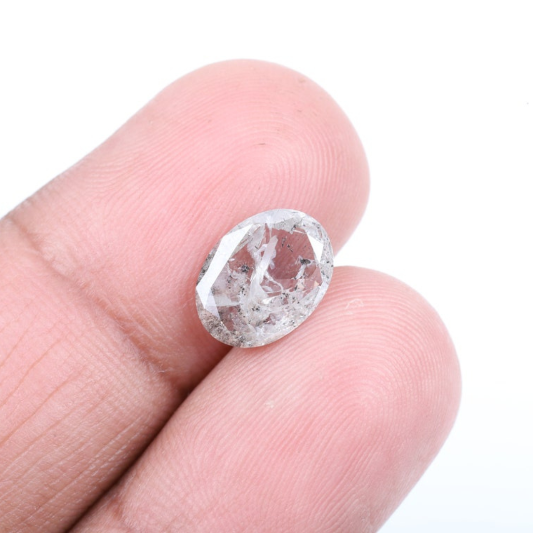 Natural Salt and Pepper 1.80 CT Oval Loose Diamond