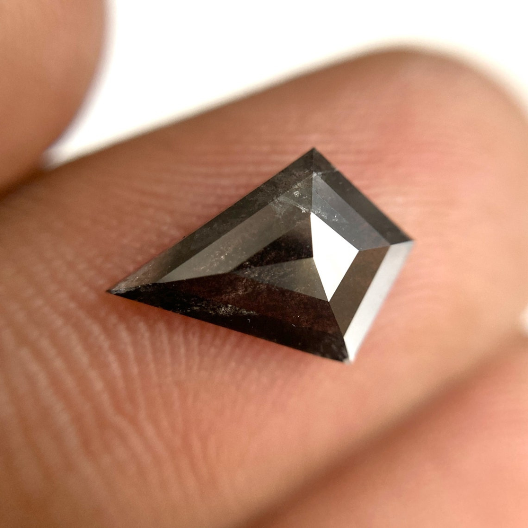 Natural Salt and Pepper 4.80 CT Kite Loose Diamond