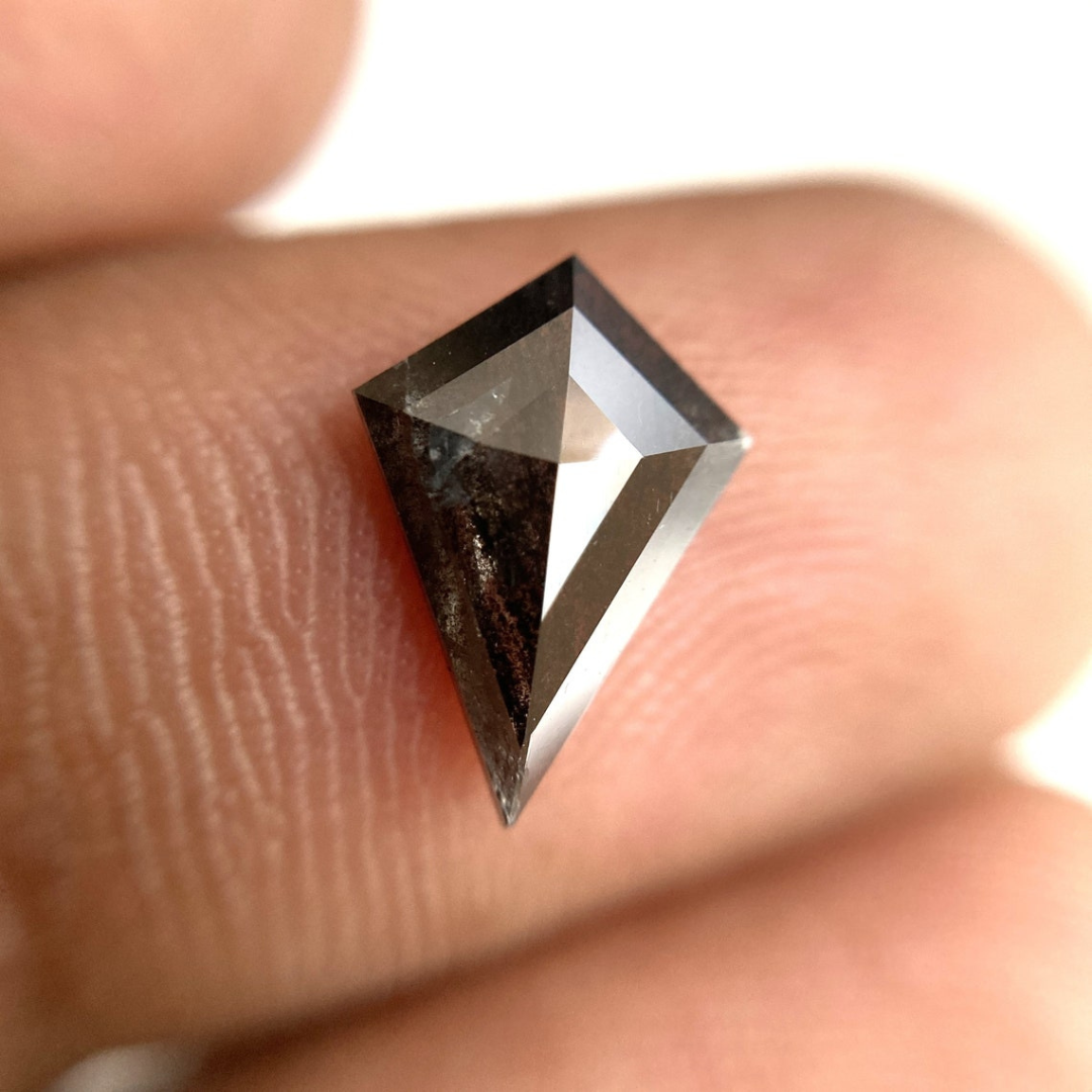 Natural Salt and Pepper 4.80 CT Kite Loose Diamond