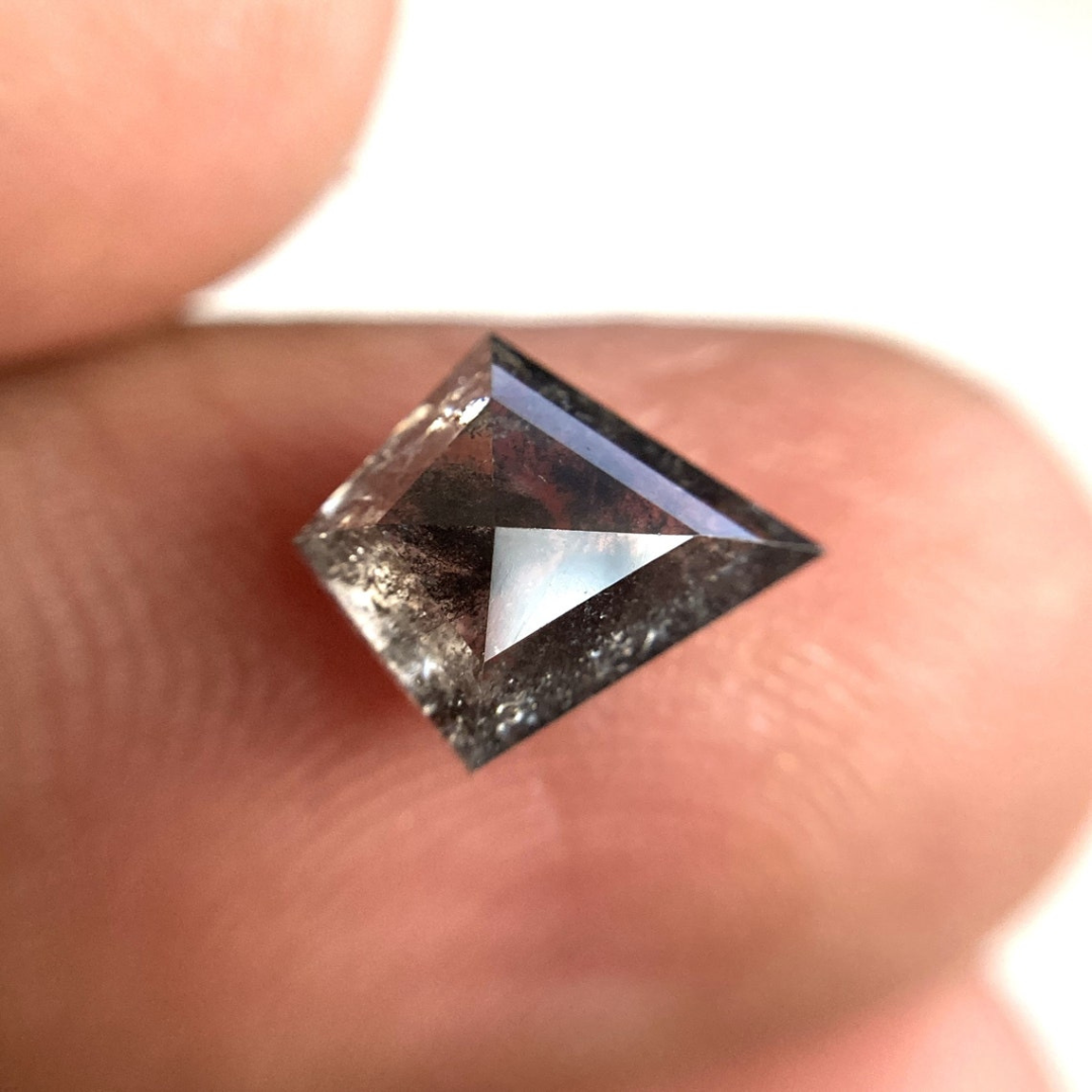 Natural Salt and Pepper 3.80 CT Kite Loose Diamond