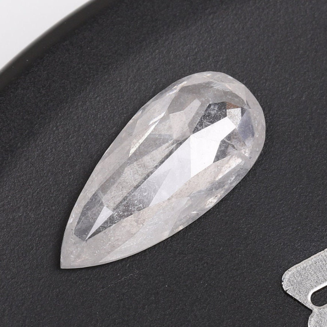 Natural Salt and Pepper 1.35 CT Pear Loose Diamond