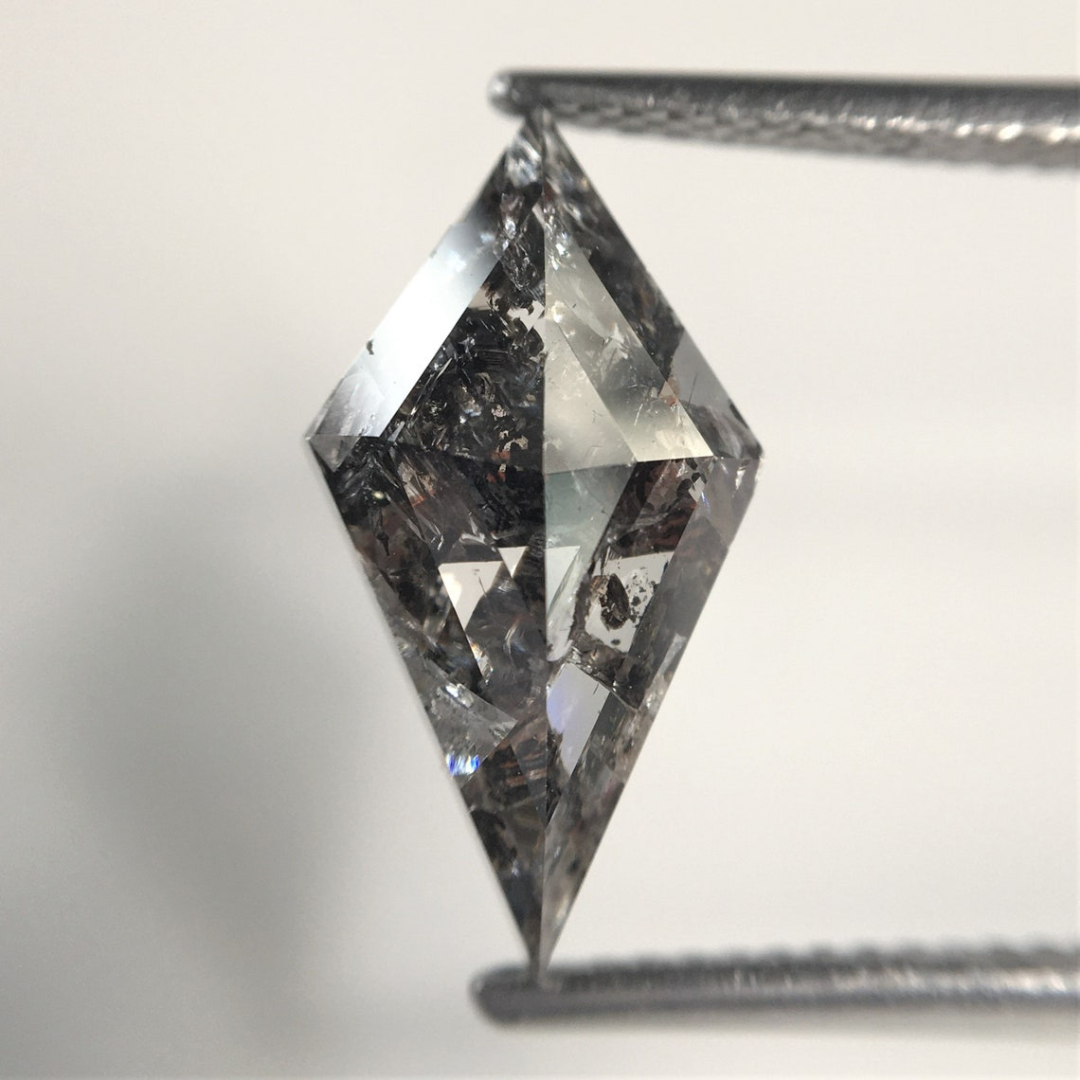 Natural Salt and Pepper 3.80 CT Kite Loose Diamond