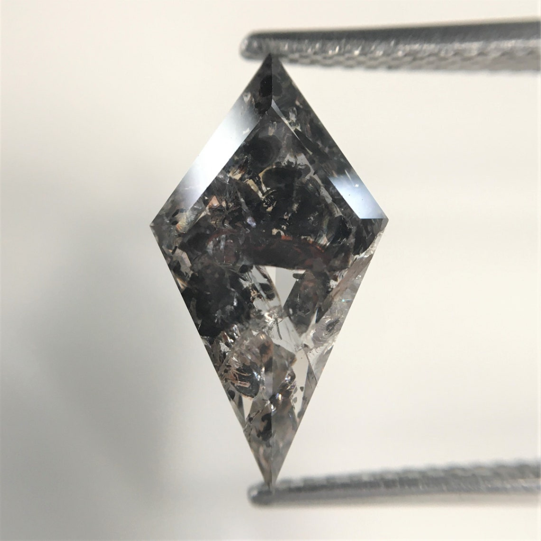 Natural Salt and Pepper 3.80 CT Kite Loose Diamond