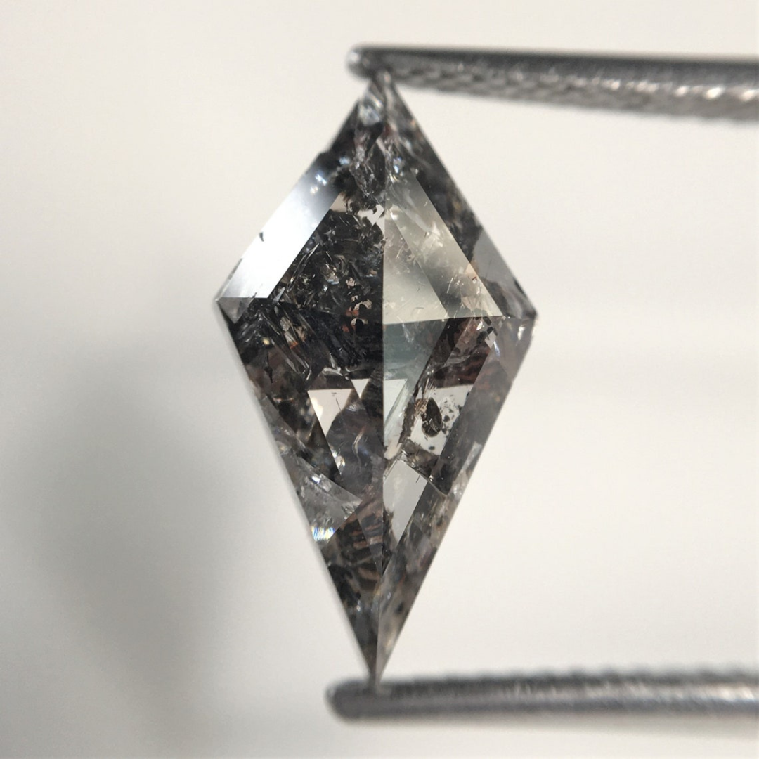 Natural Salt and Pepper 3.80 CT Kite Loose Diamond