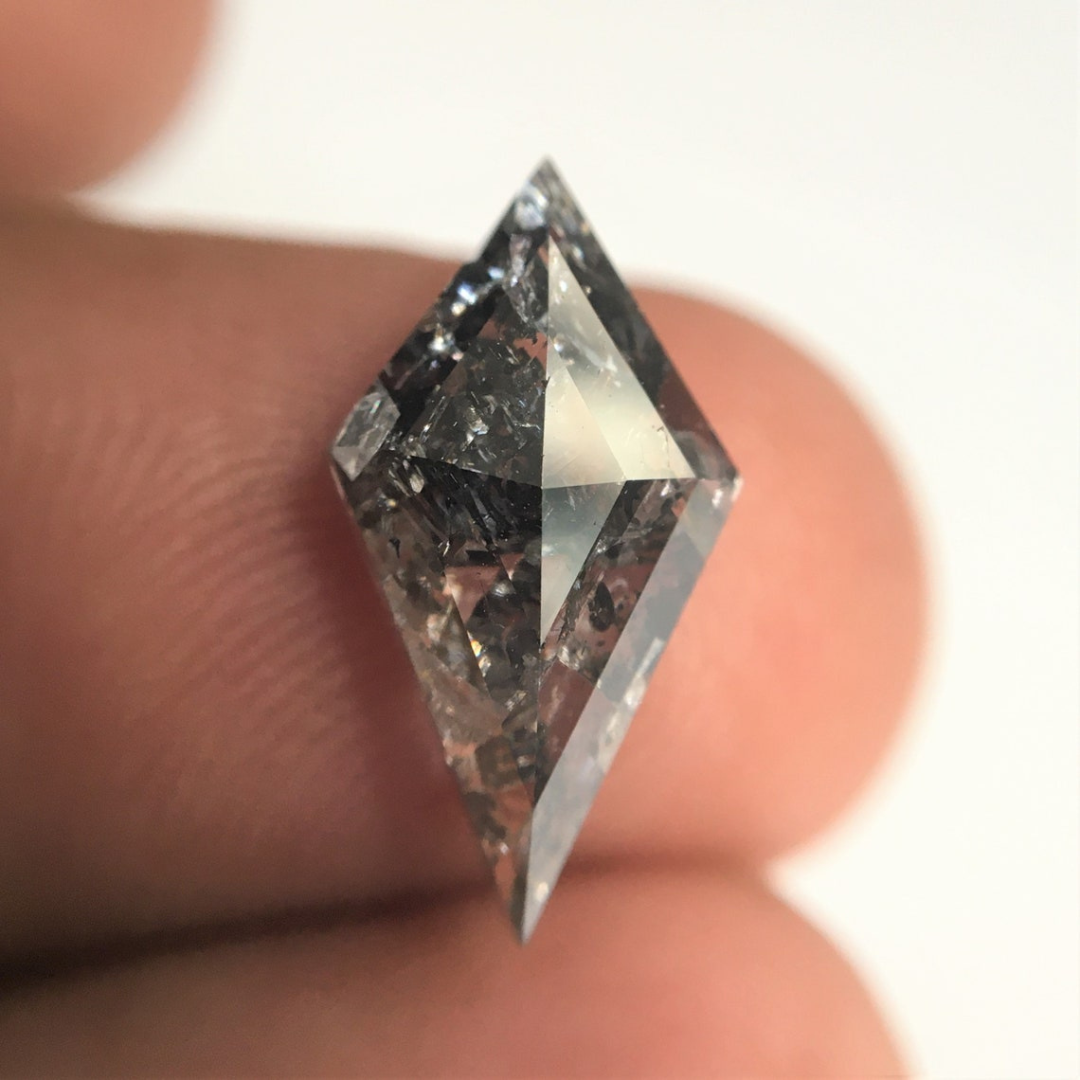 Natural Salt and Pepper 3.80 CT Kite Loose Diamond