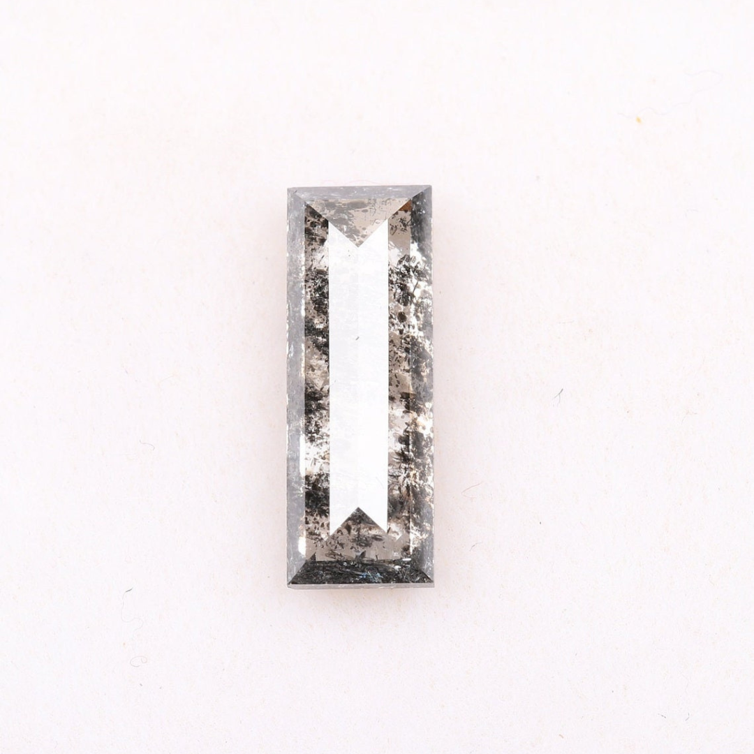 Natural Salt and Pepper 4.35 CT Baguette Loose Diamond