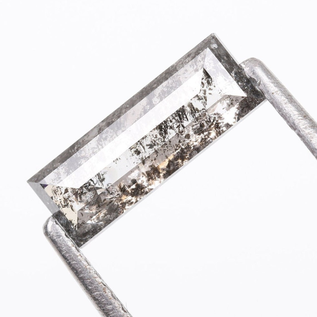 Natural Salt and Pepper 4.35 CT Baguette Loose Diamond