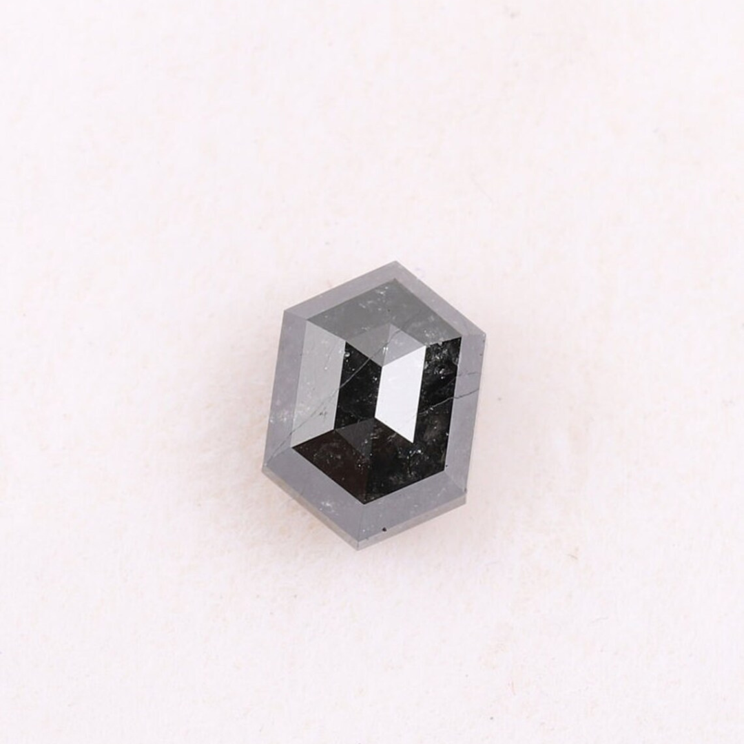 Natural Salt and Pepper 4.90 CT Hexagon Loose Diamond