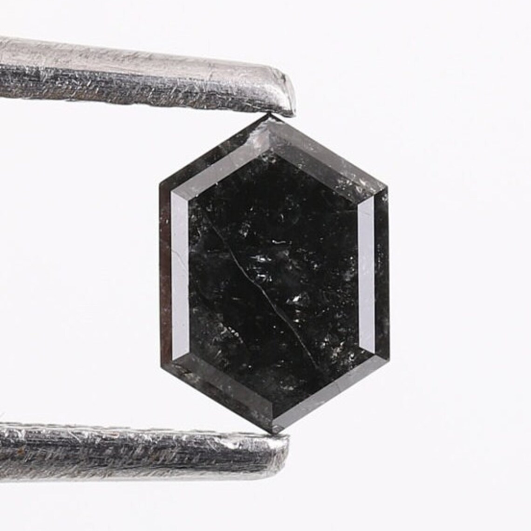 Natural Salt and Pepper 4.90 CT Hexagon Loose Diamond