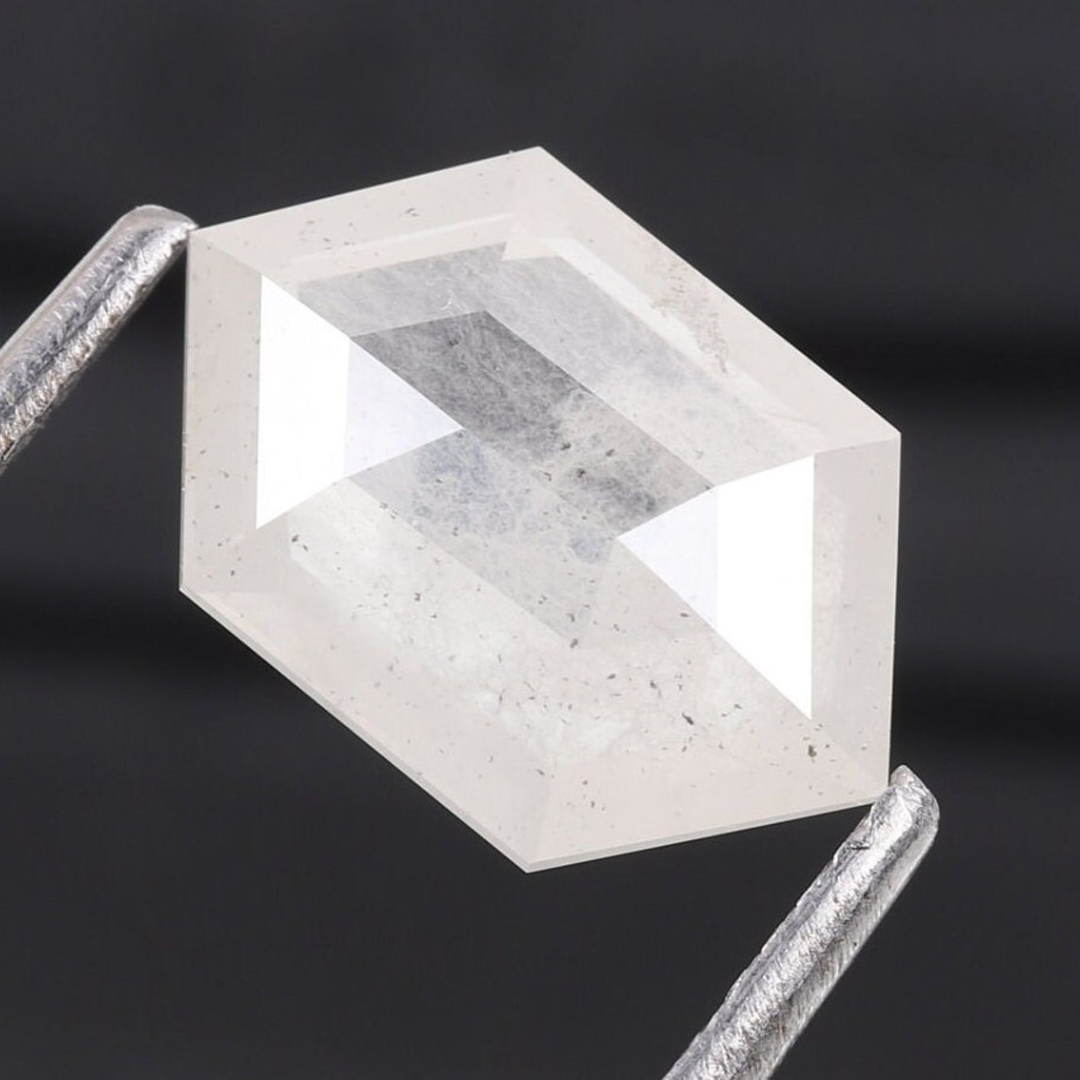 Natural Salt and Pepper 2.35 CT Hexagon Loose Diamond