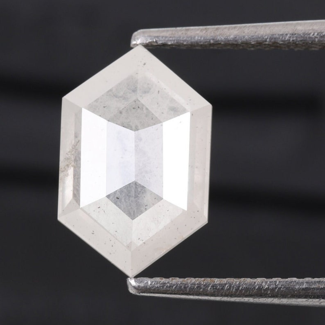 Natural Salt and Pepper 2.35 CT Hexagon Loose Diamond