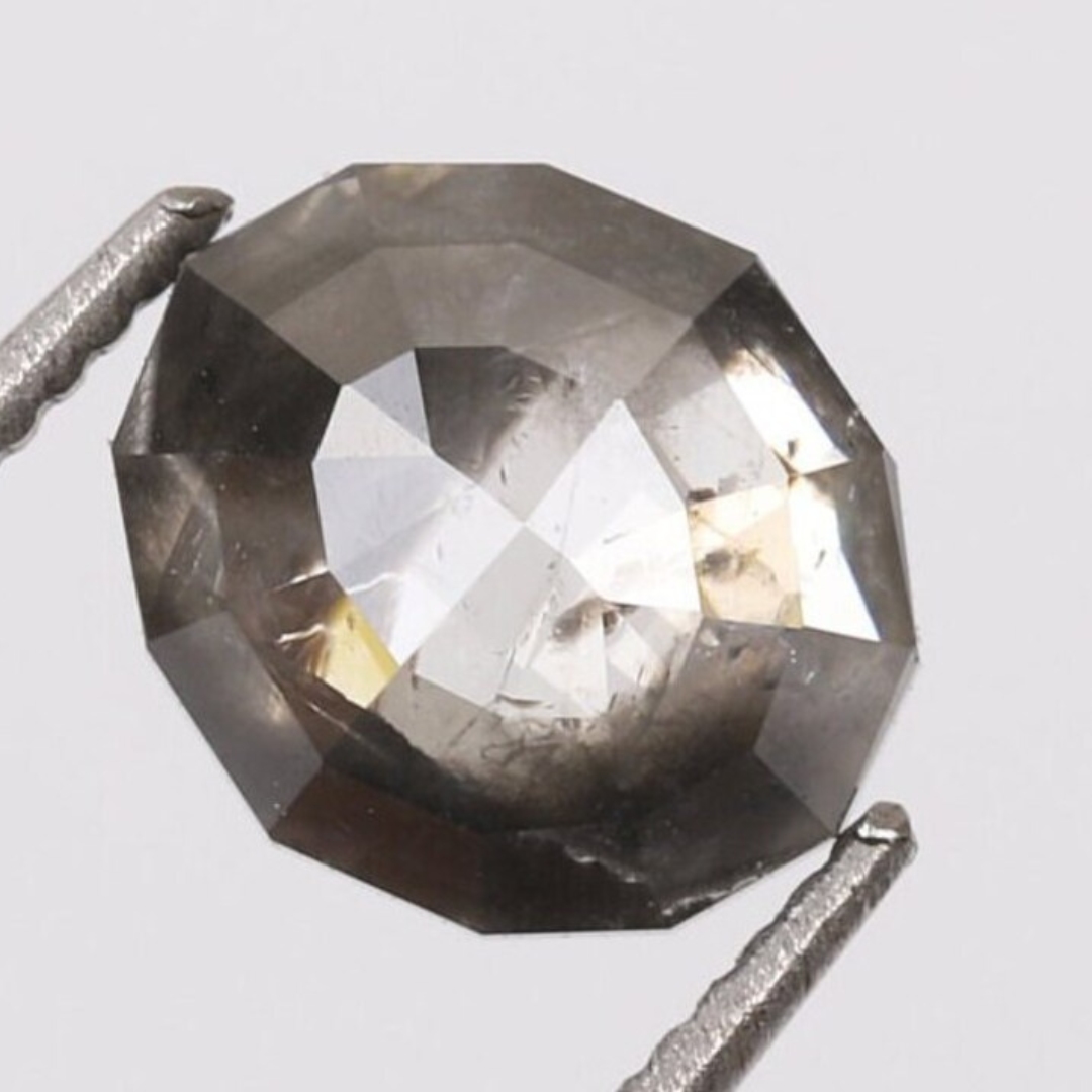 Natural Salt and Pepper 3.70 CT Oval Loose Diamond